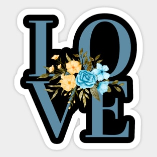 Love, Valentine's Day, Romance, Romantic Floral Botanical Sticker